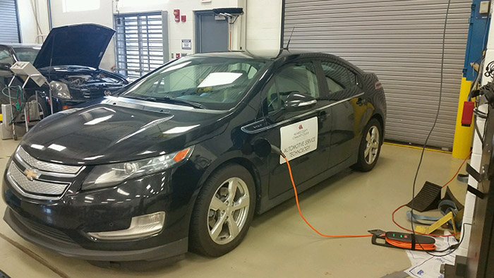 Chevy volt charging in MCCC auto lab