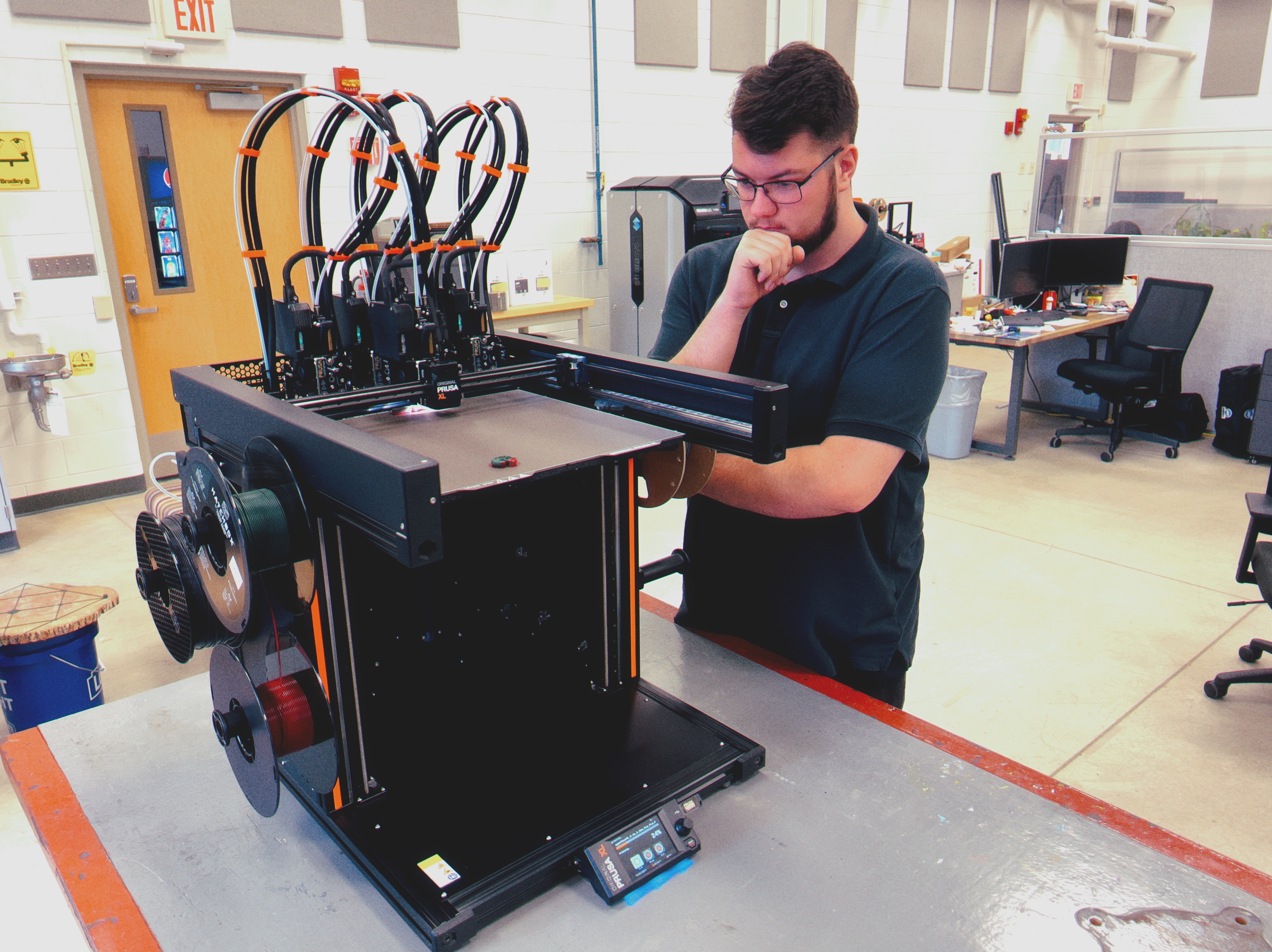 Student by 3D printer