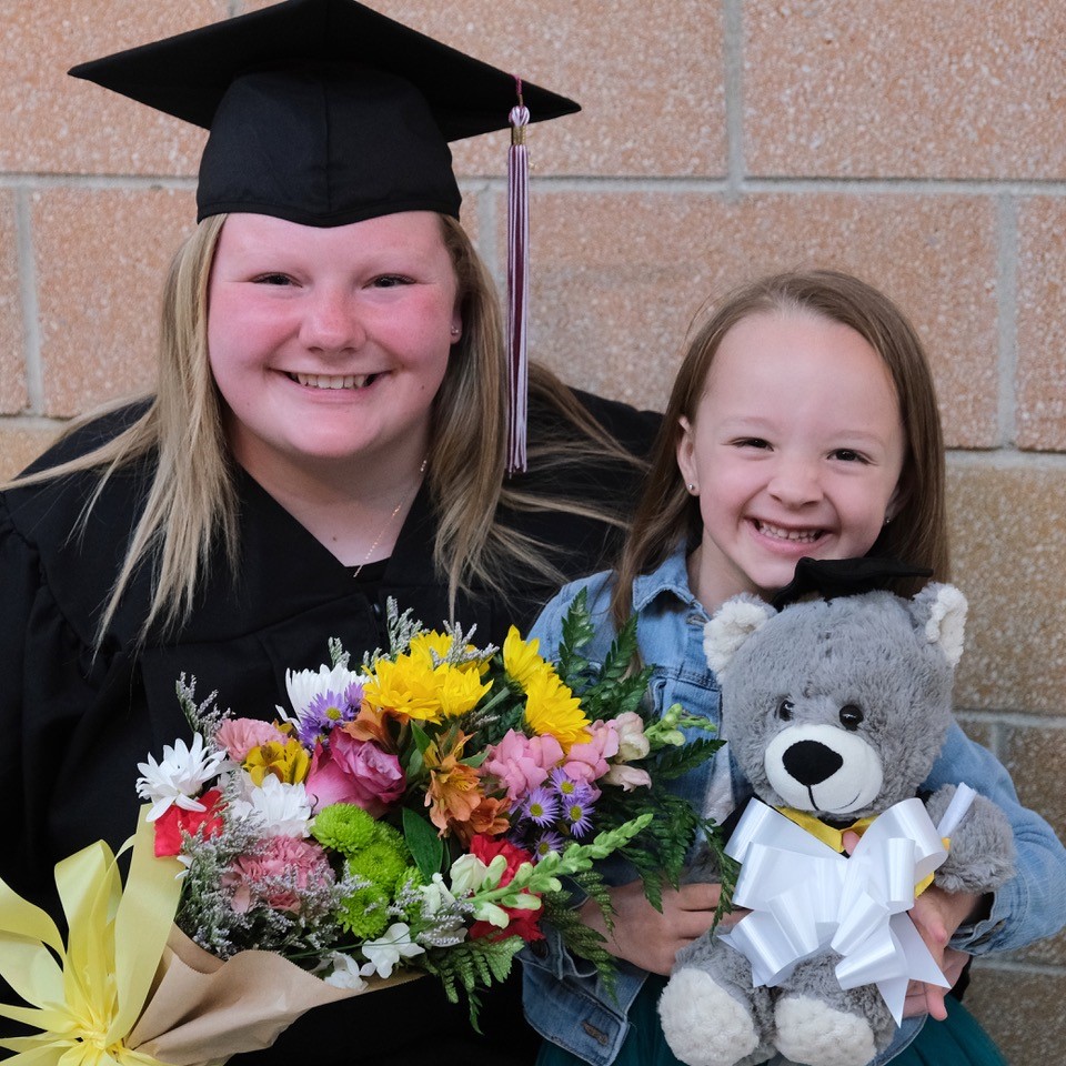 Adult student with baby
