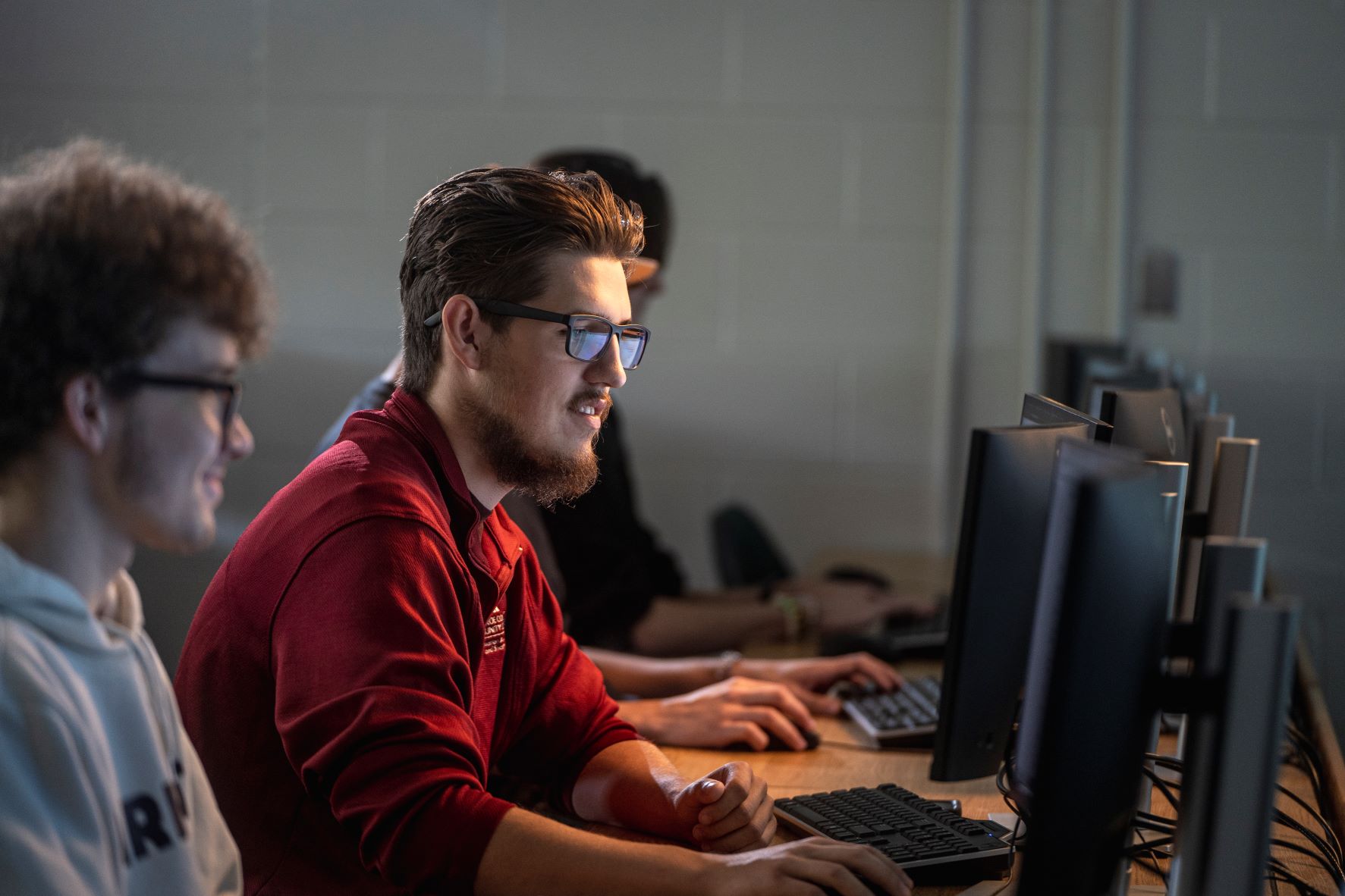 Student at computer