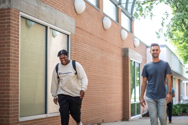 Two students walking