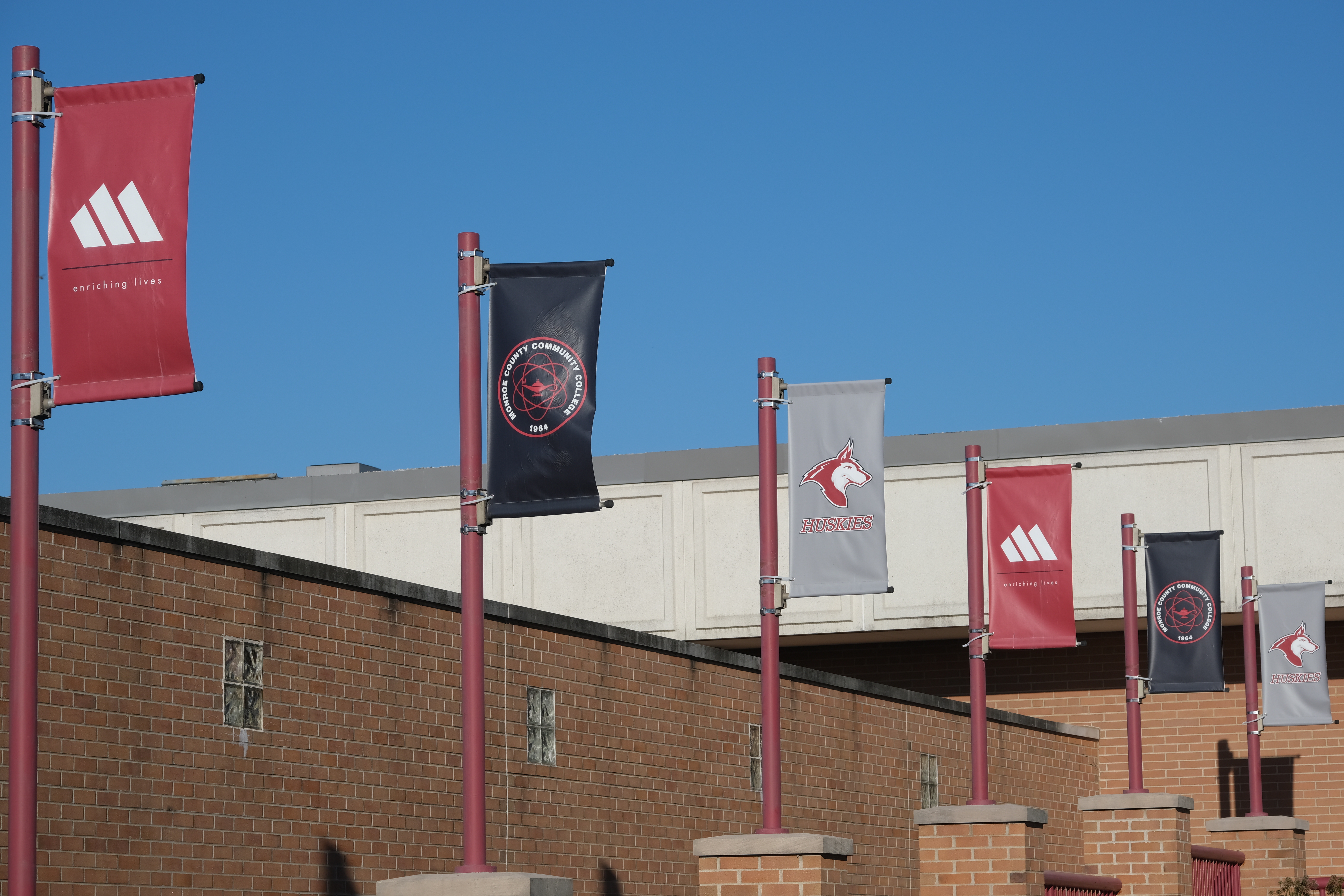 MCCC logo flags on campus