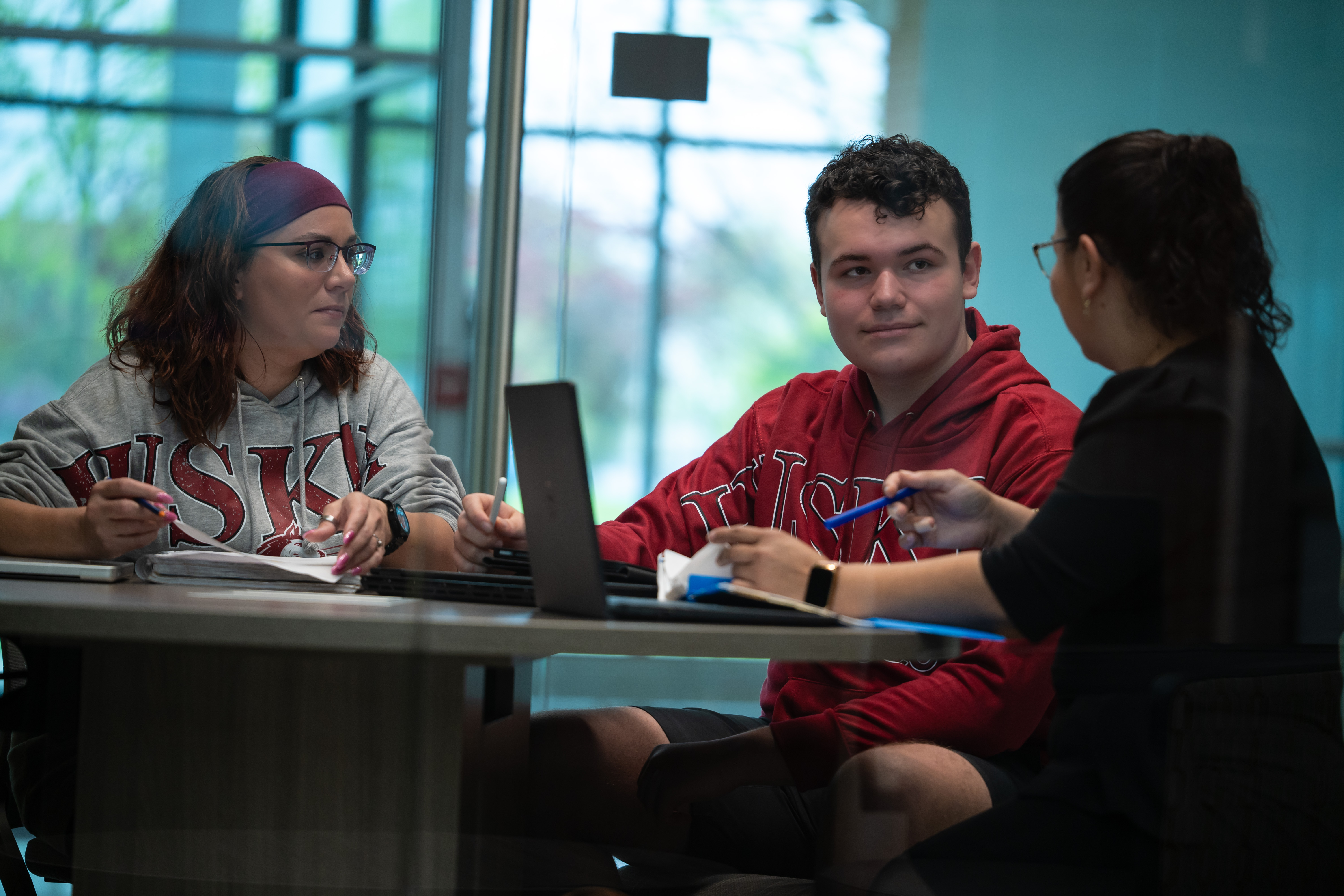 Group of students working at table