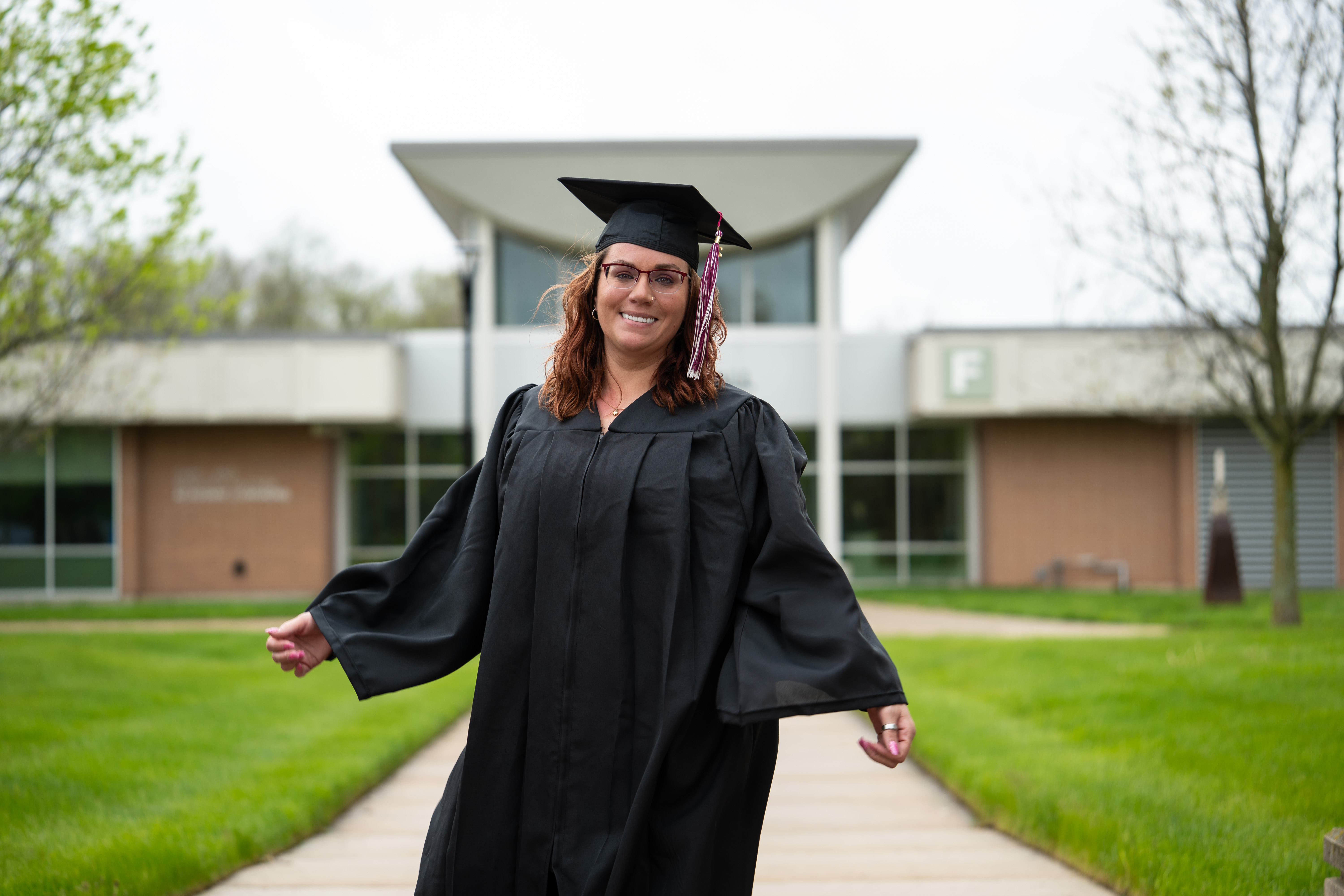 student in cap and gown
