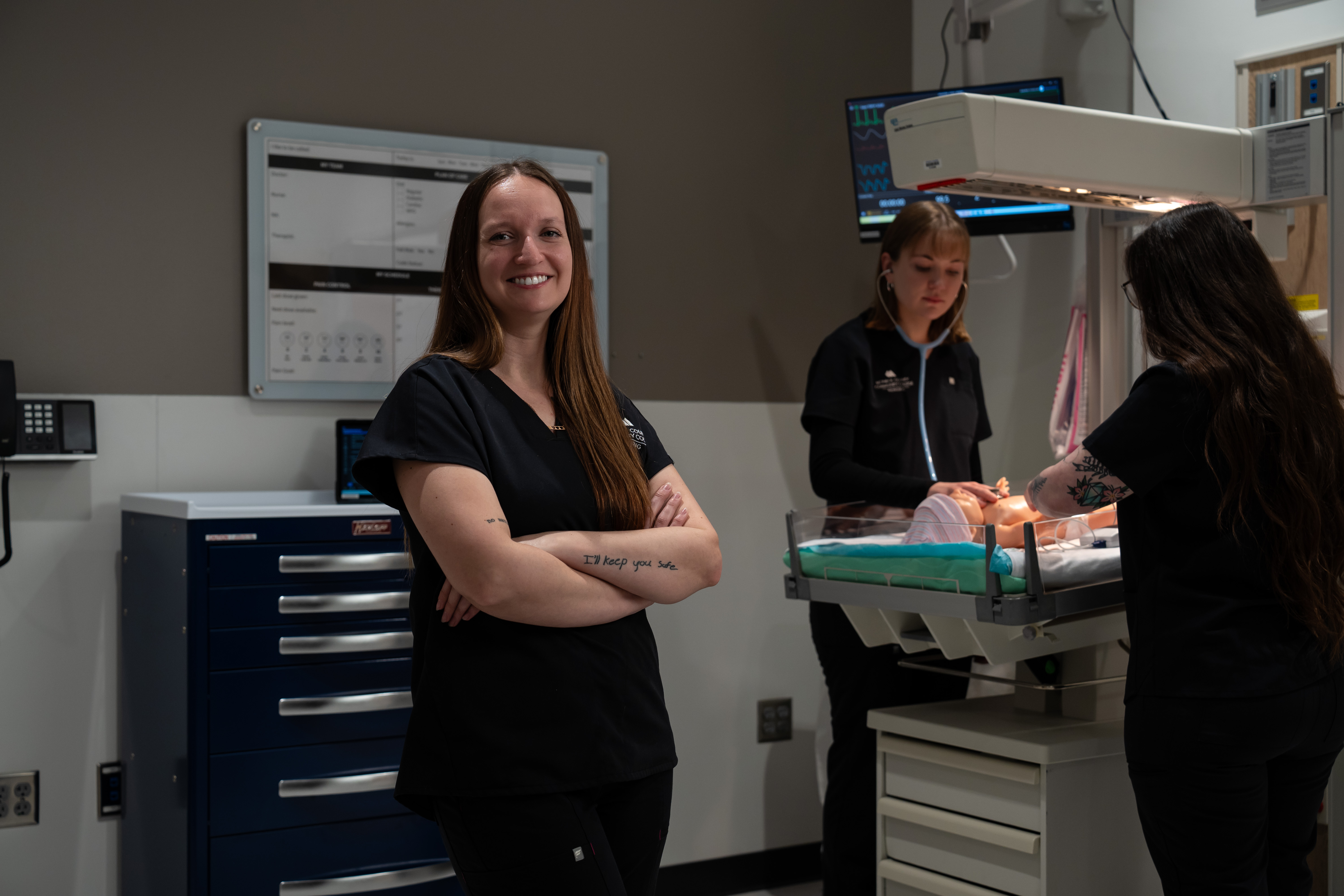Students in nursing lab