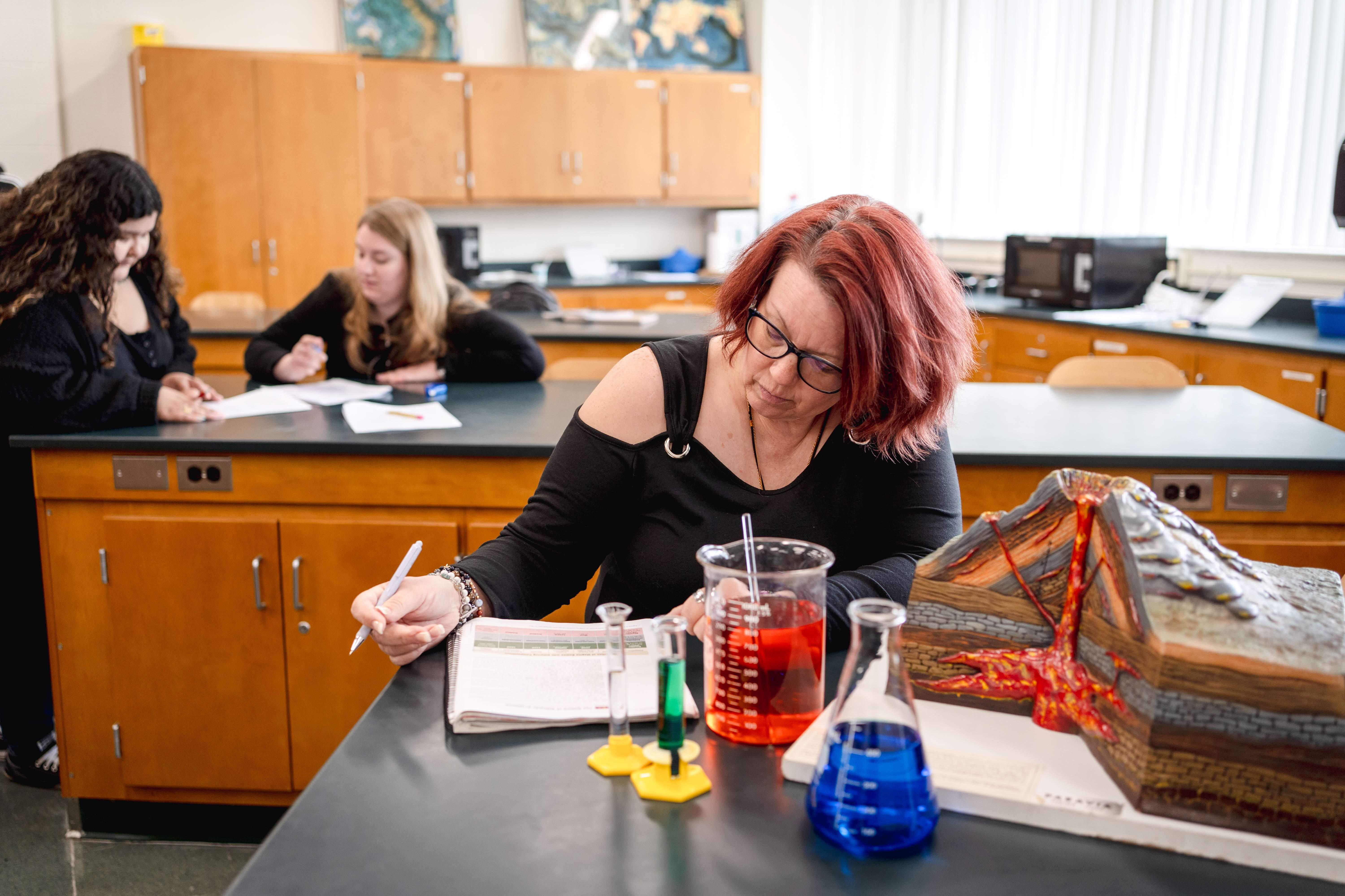 Adult learner in lab