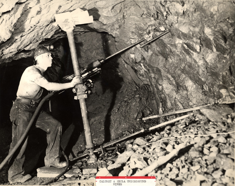 Miner with single man drill
