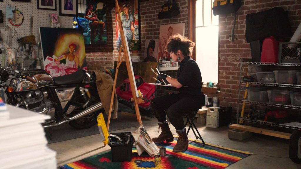 Cora Quiroz in the studio