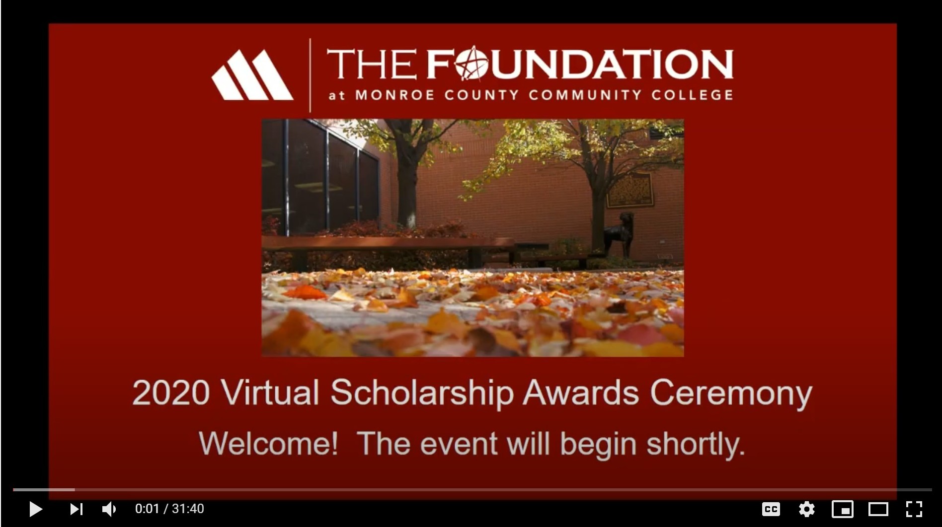 Scholarship Award YouTube link