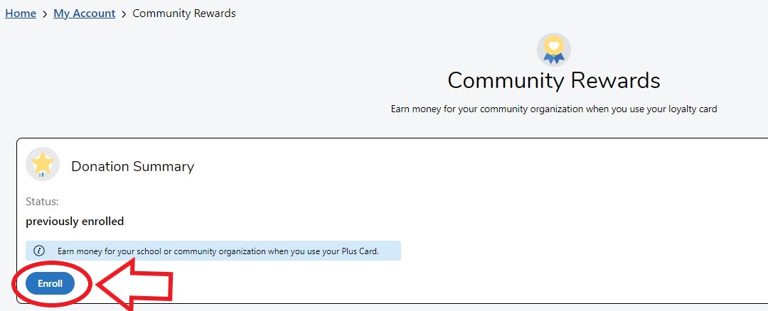 Step 3: Click "Enroll" under donation summary.