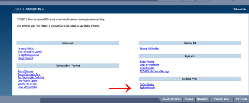 student planning screen shot image