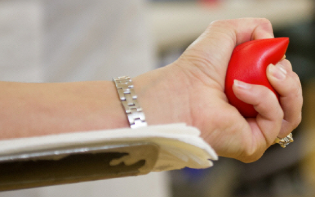 Arm while giving blood