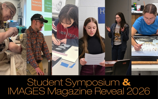 Photos of students do art and reading