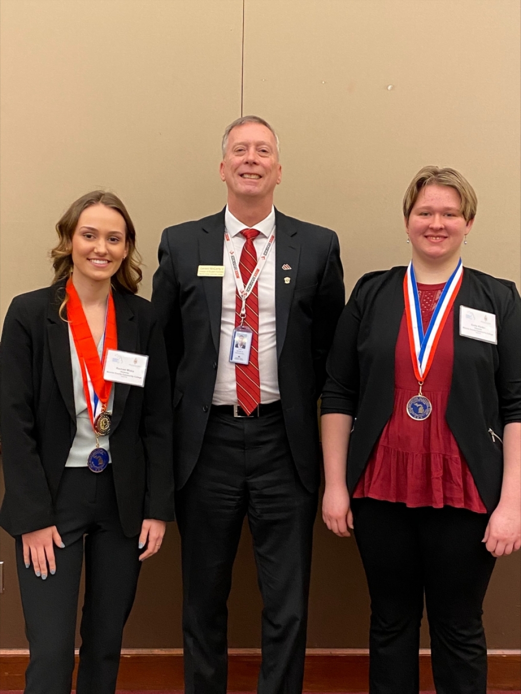 Rachael Miska, MCCC Director of Student Success Gerald McCarty II and Emily Klyder