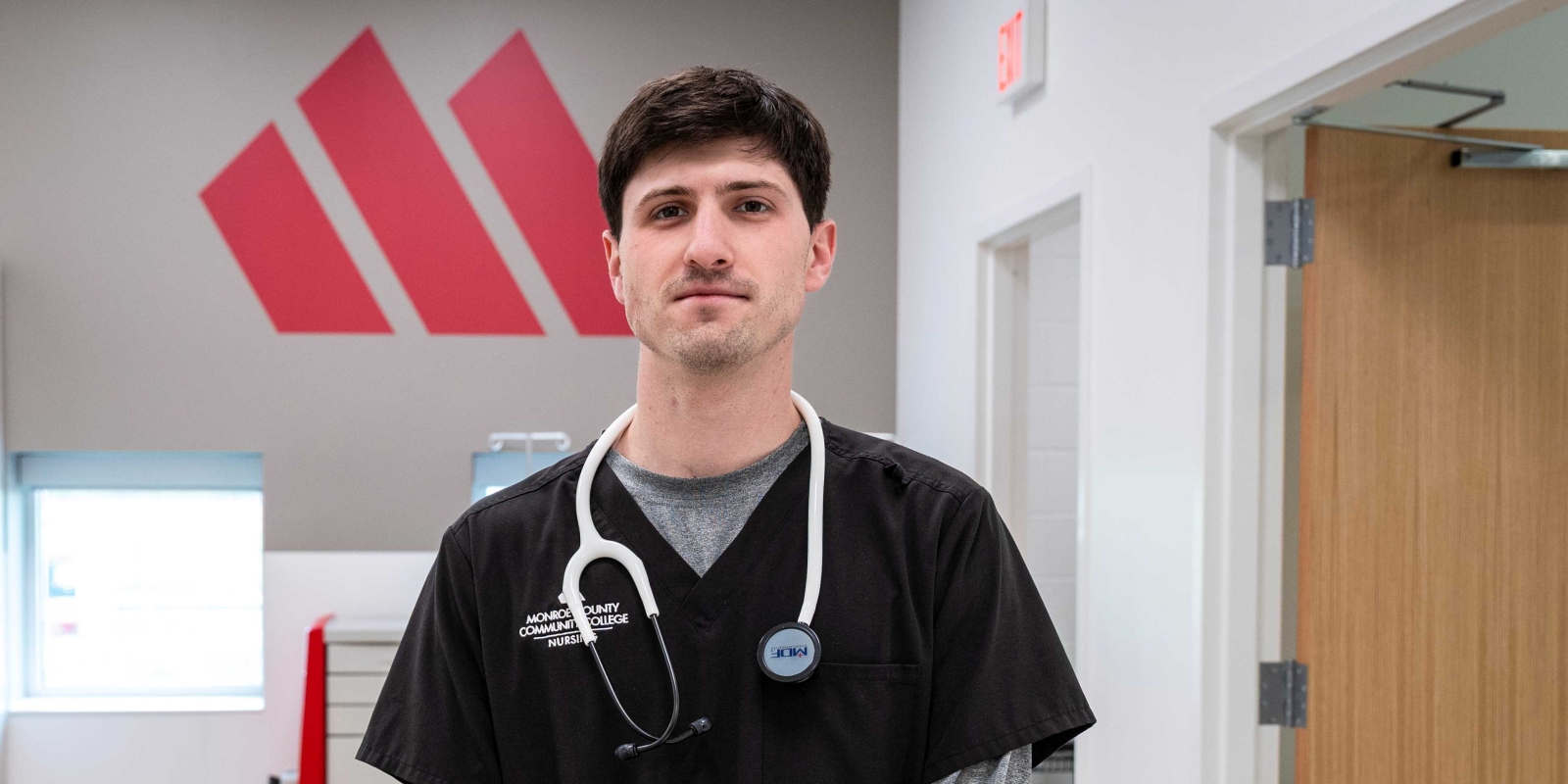 Austin Kronk in nursing lab