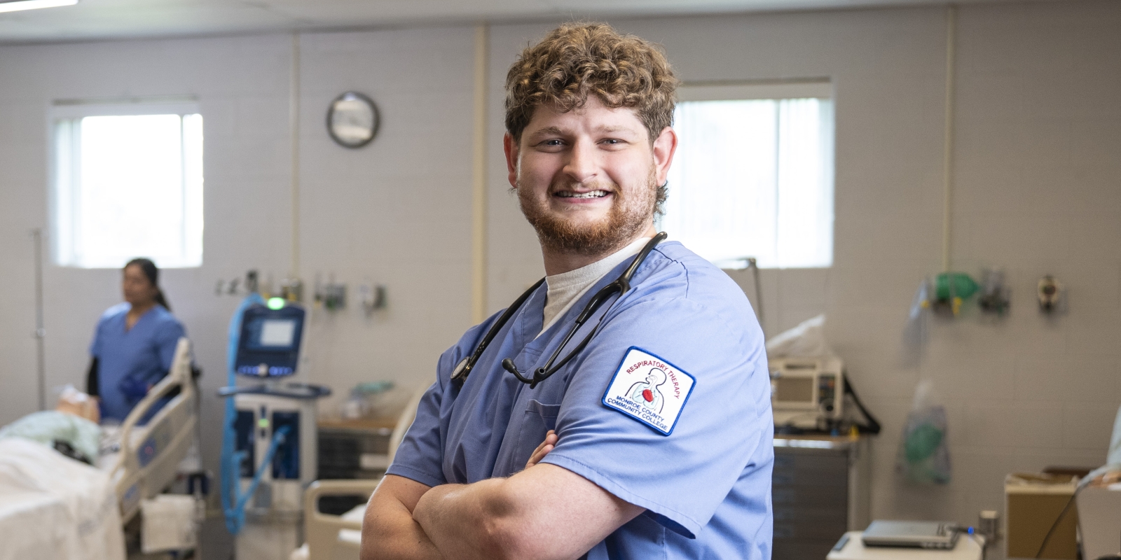 Respiratory Therapy student in lab