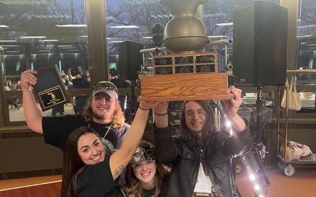 Respiratory Therapy Team Holds State Title Trophy