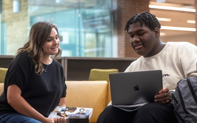 Two students studying