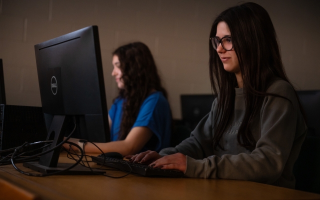 students at computer
