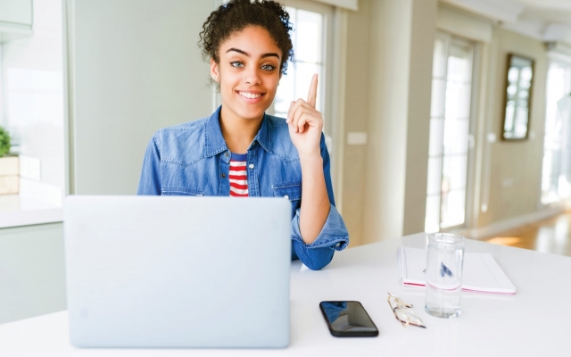 woman at laptop computer