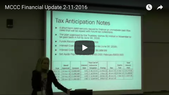 MCCC Financial update