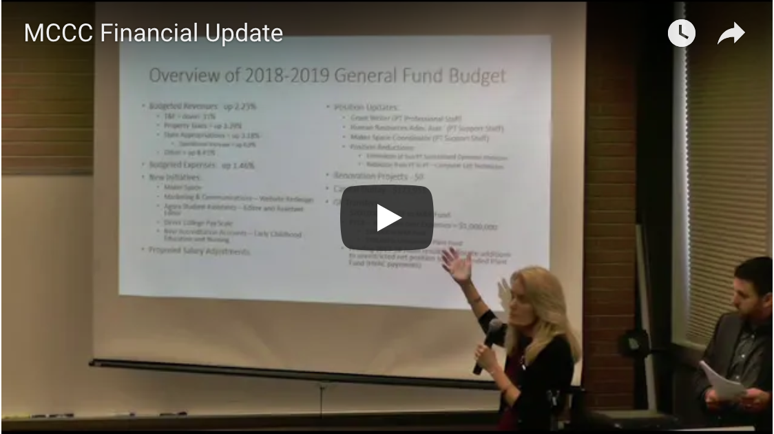 MCCC Financial Update YouTube Video